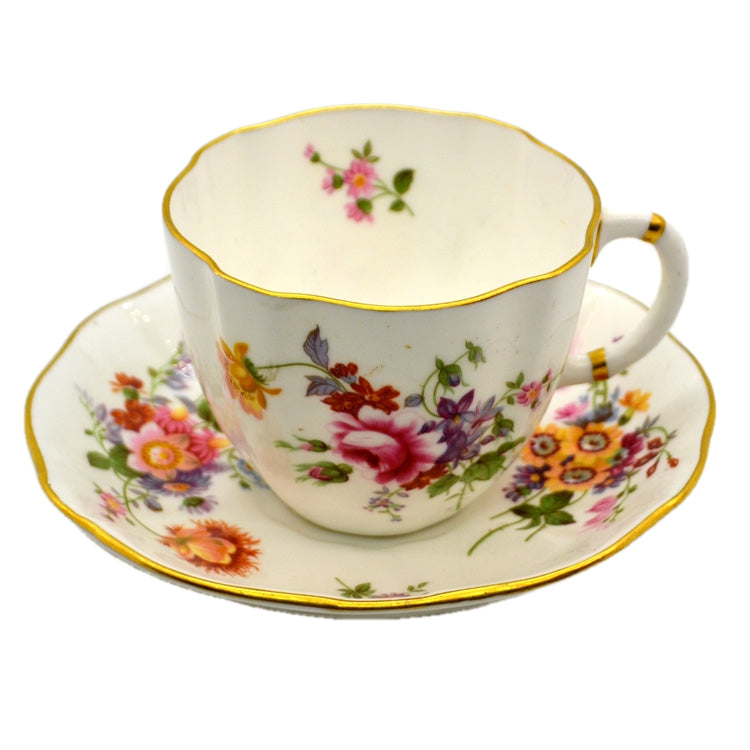 Vintage Royal Crown Derby Posies China Teacup and Saucer 1970