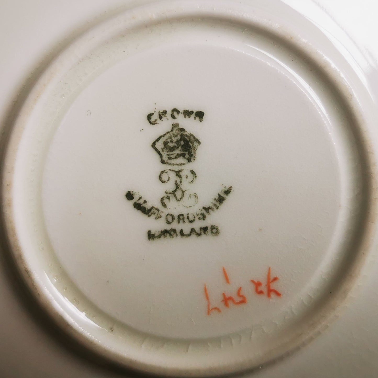 Antique Crown Staffordshire Porcelain China 72547 Rose Garland Teacup 1906-1914