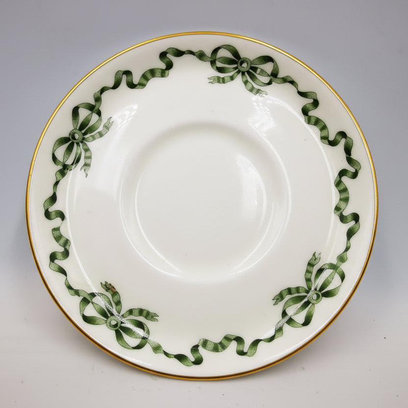 Antique-Aynsley-China-Green-Ribbon-16013-Demitasse-Coffee-Cup-and-Saucer