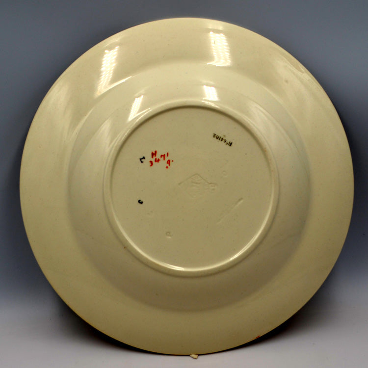 Antique Brown Westhead Moore and Co Yellow Rose English Soup Dish pattern 3471 Rd No 64182