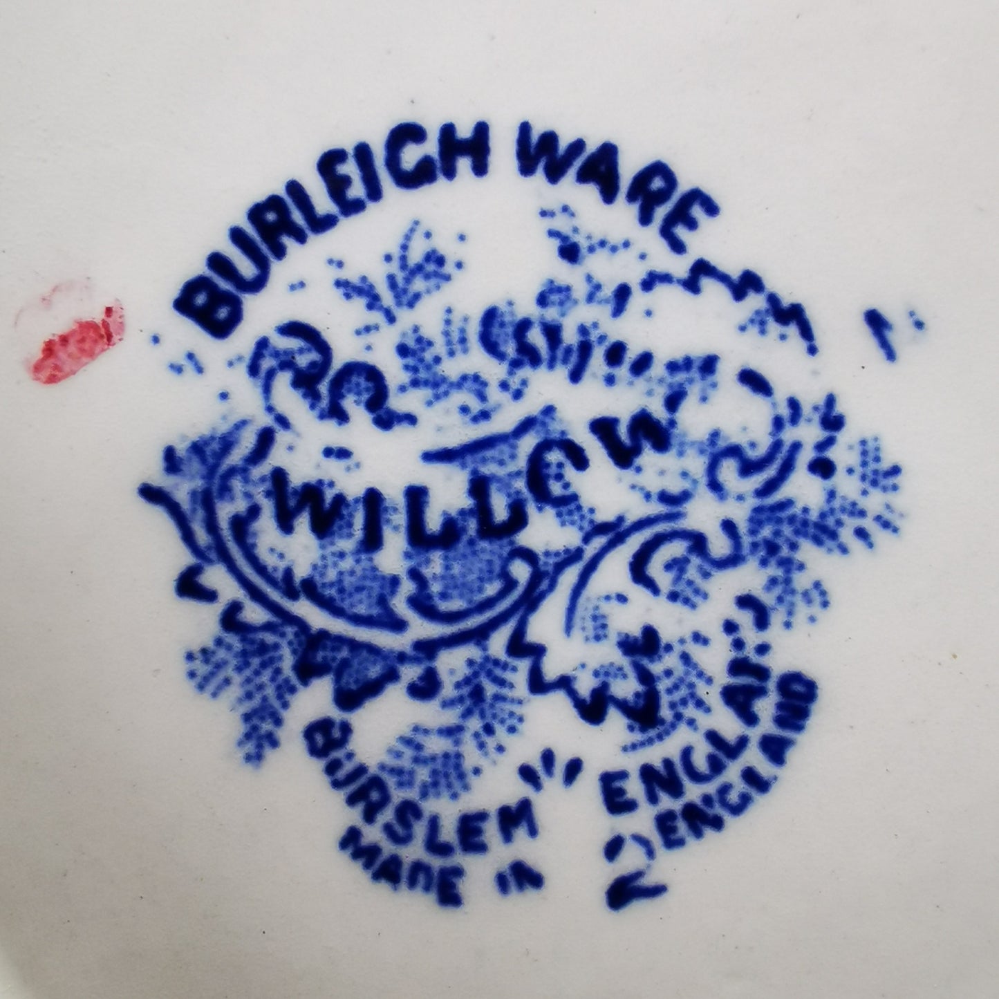 Burgess-&-Leigh-Burleigh-Ware-Willow-Blue-and-White-China-Teapot