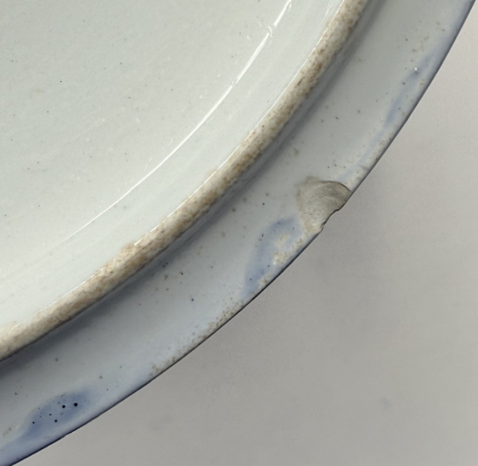 Antique Wedgwood Blue & White Floral Flow Blue China Lidded Tureen