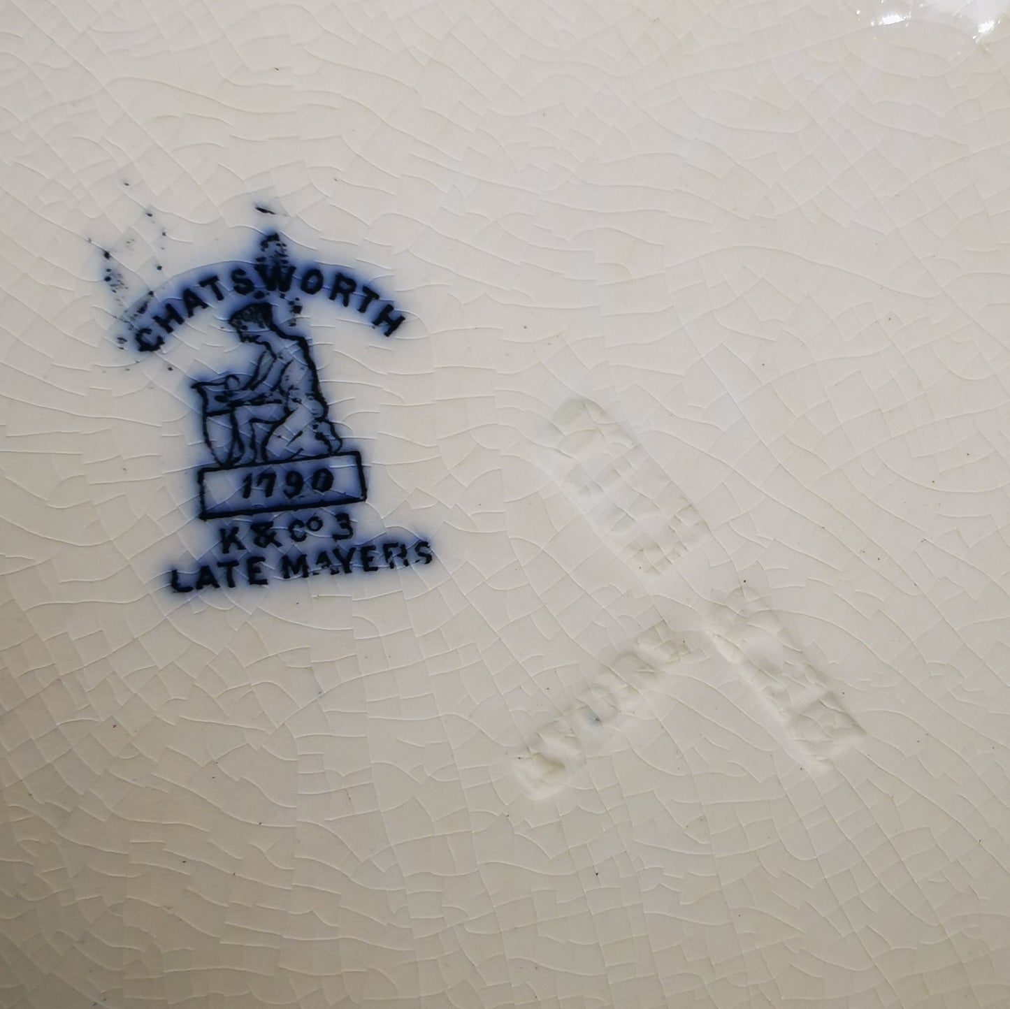 Keeling & Co Antique Blue and White Chatsworth China Tureen Saucer Plate