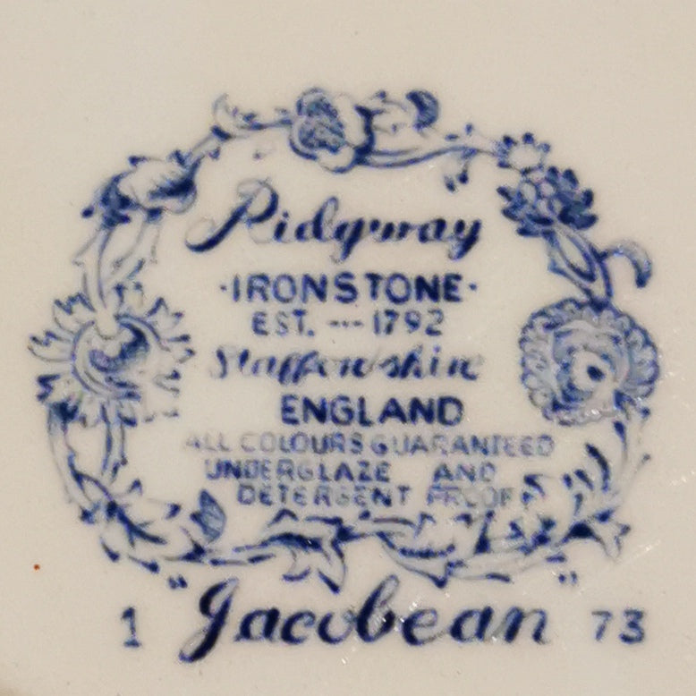 Ridgway Ironstone Blue and White China Jacobean Pattern Side Plate