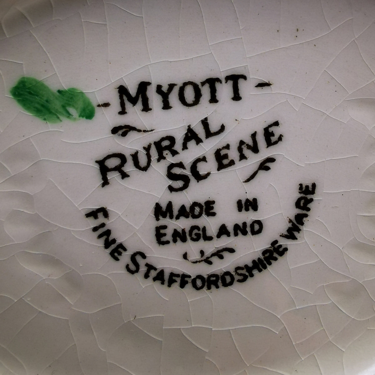 Myott China Rural Scene Gravy Boat and Platter