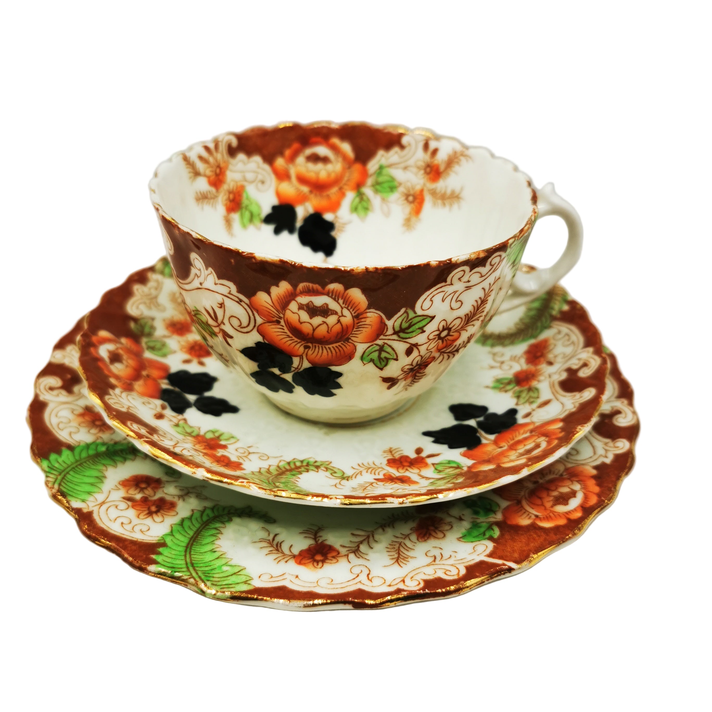 J H Cope & Co Wellington China Imari 1202 Teacup Saucer and Side