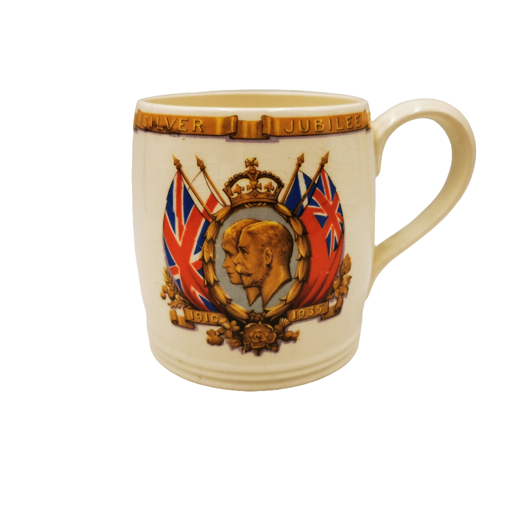 Johnson Bros 1935 Silver Jubilee Mug George V & Queen Mary