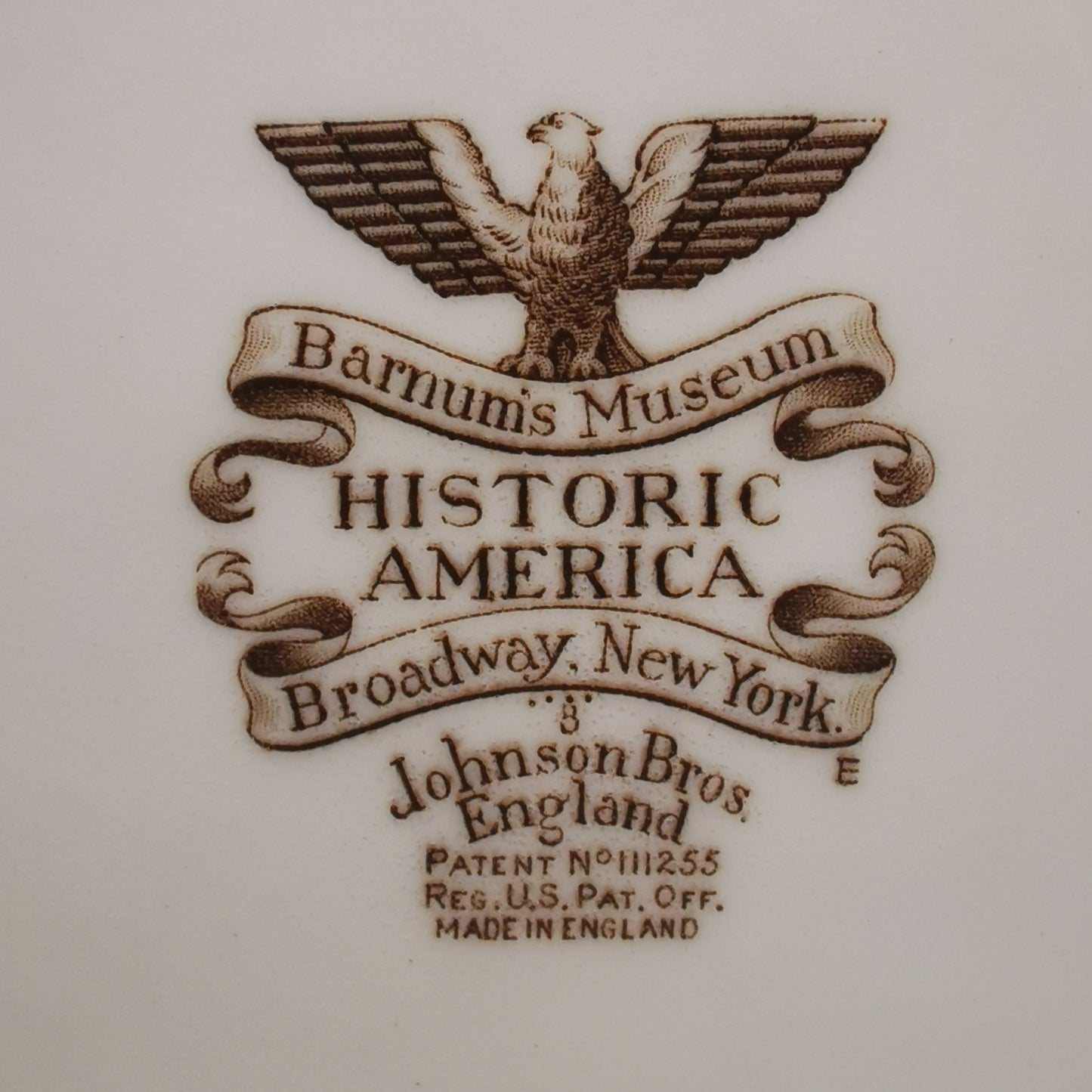Johnson-Bros-China-Historic-America-Barnums-Museum-Broadway-New-York-Platter