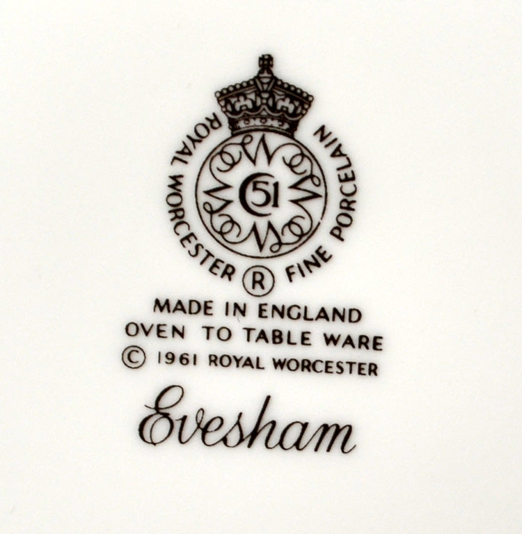 Royal Worcester China Evesham Dinner Plate - Vintage-Gold Edge