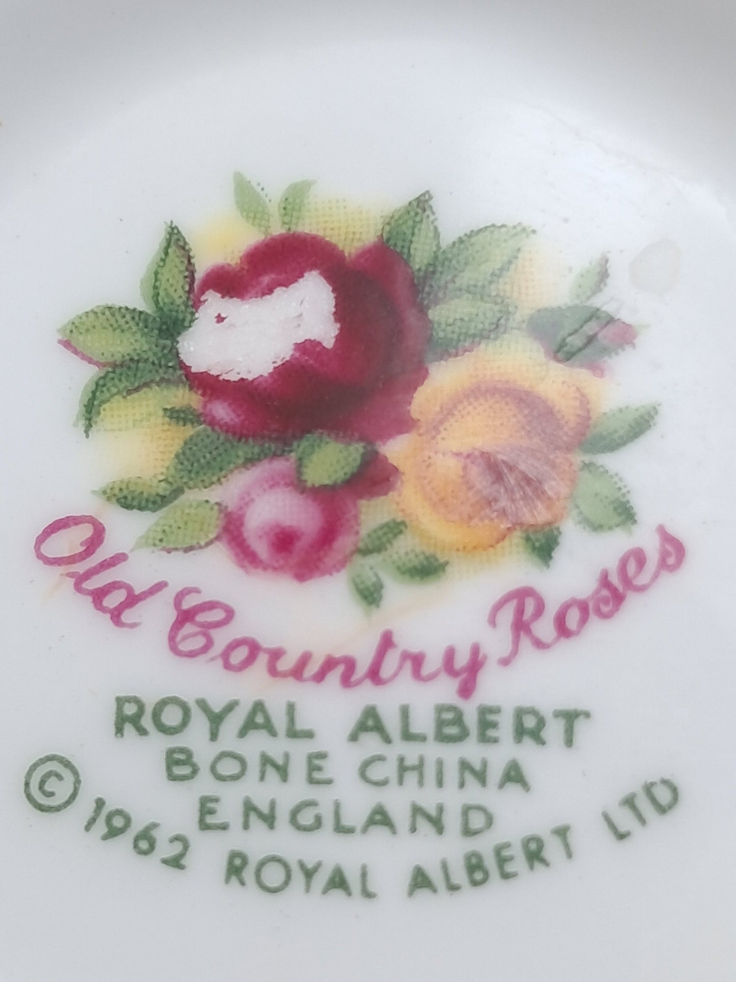 Royal Albert Old Country Roses China Tea Cup Seconds stamp