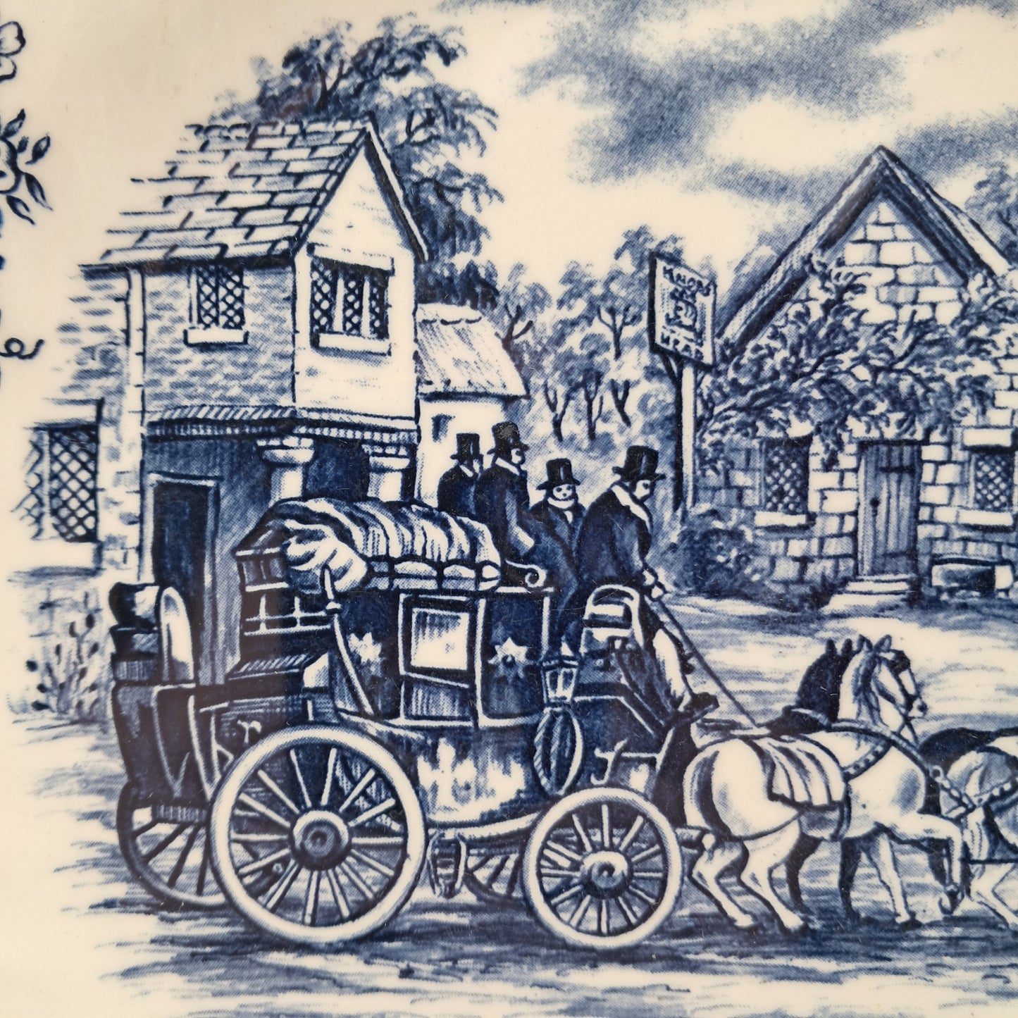 Detail of coaching scene plate