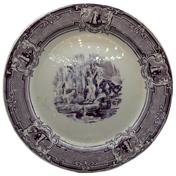 Antique Wedgwood & Co Purple and White China Charger Plate 1881 1886