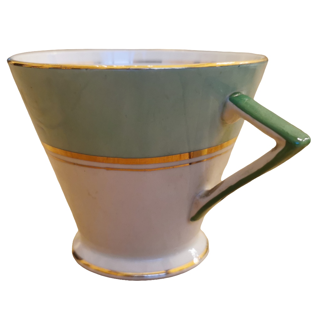 Vintage Palissy Pottery Art Deco China Teacup & Saucer and Side Plate Trio