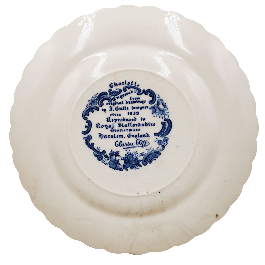 A J Wilkinson Royal Staffordshire Blue and White China Charlotte Side Plate