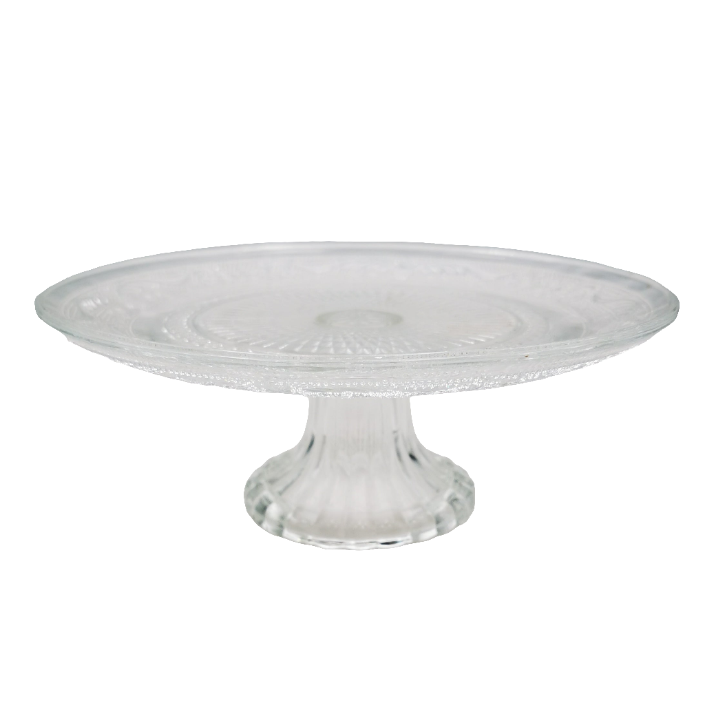 Pressed glass cake stand hot sale