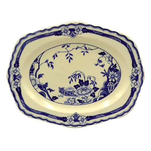 Alfred Meakin Jesmond Blue and White China 12.25-inch Platter
