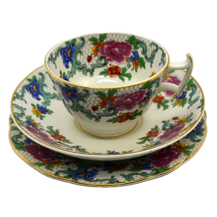 Antique Booths Floradora China Teacup Saucer & Side Plate 1920
