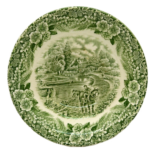 Broadhurst Ironstone Green and White China Constable Series 6-Inch Cereal Bowl