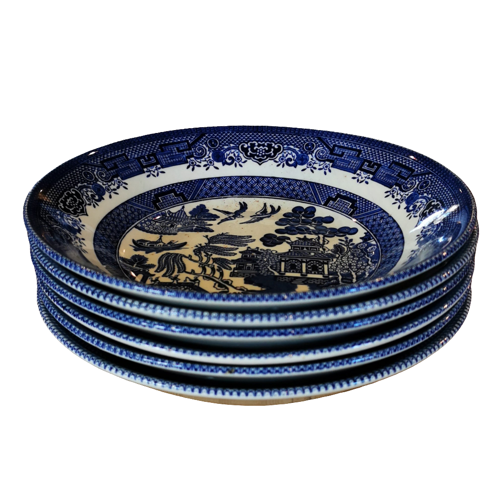 Churchill blue willow china bowls