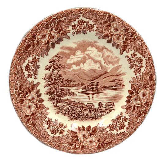 English Ironstone Tableware Brown and White lake District China Side Plate