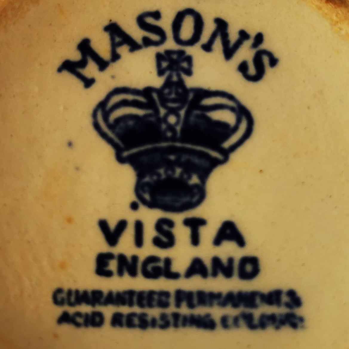 Vintage Masons Ironstone Blue & White Vista China Wide Bowl Teacup