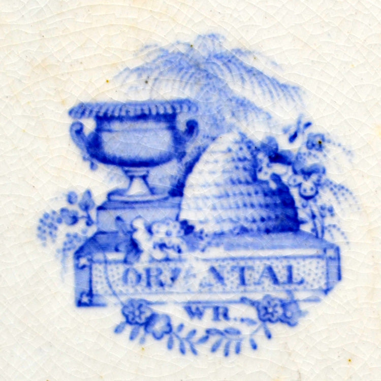 Antique William Ridgway Oriental Blue and White China 10.25-inch Soup Plate