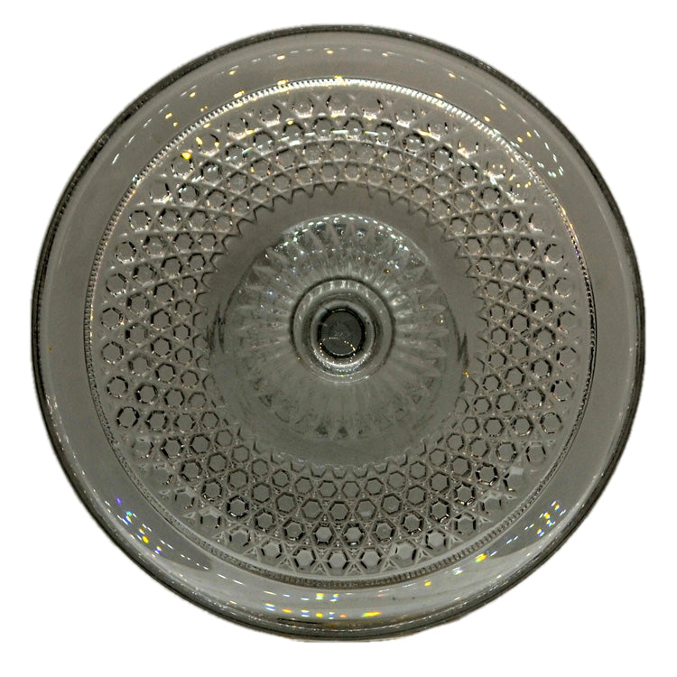 Antique Early Tri-Molded English Glass Cake Stand