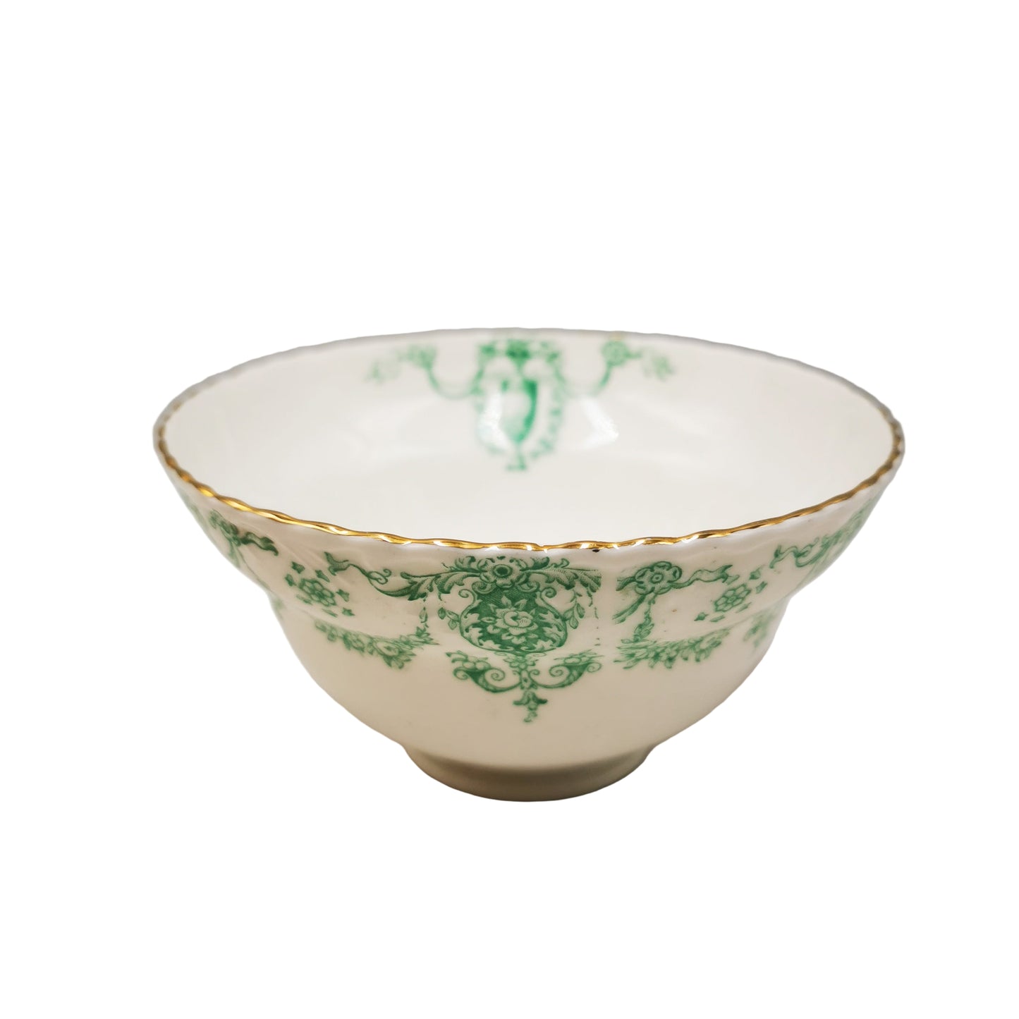 Samuel Radford Sandon 1645 Green and White China Sugar Bowl and Milk Jug