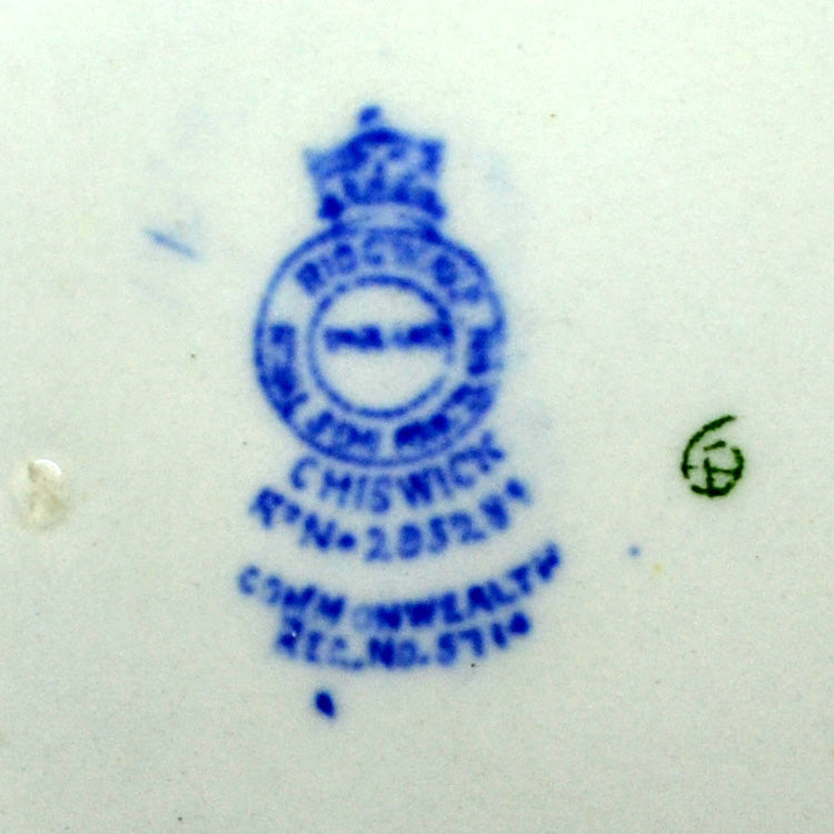 Antique Ridgway Chiswick Rd No 295284 Royal Semi Porcelain Blue and White China 17.5-inch Platter