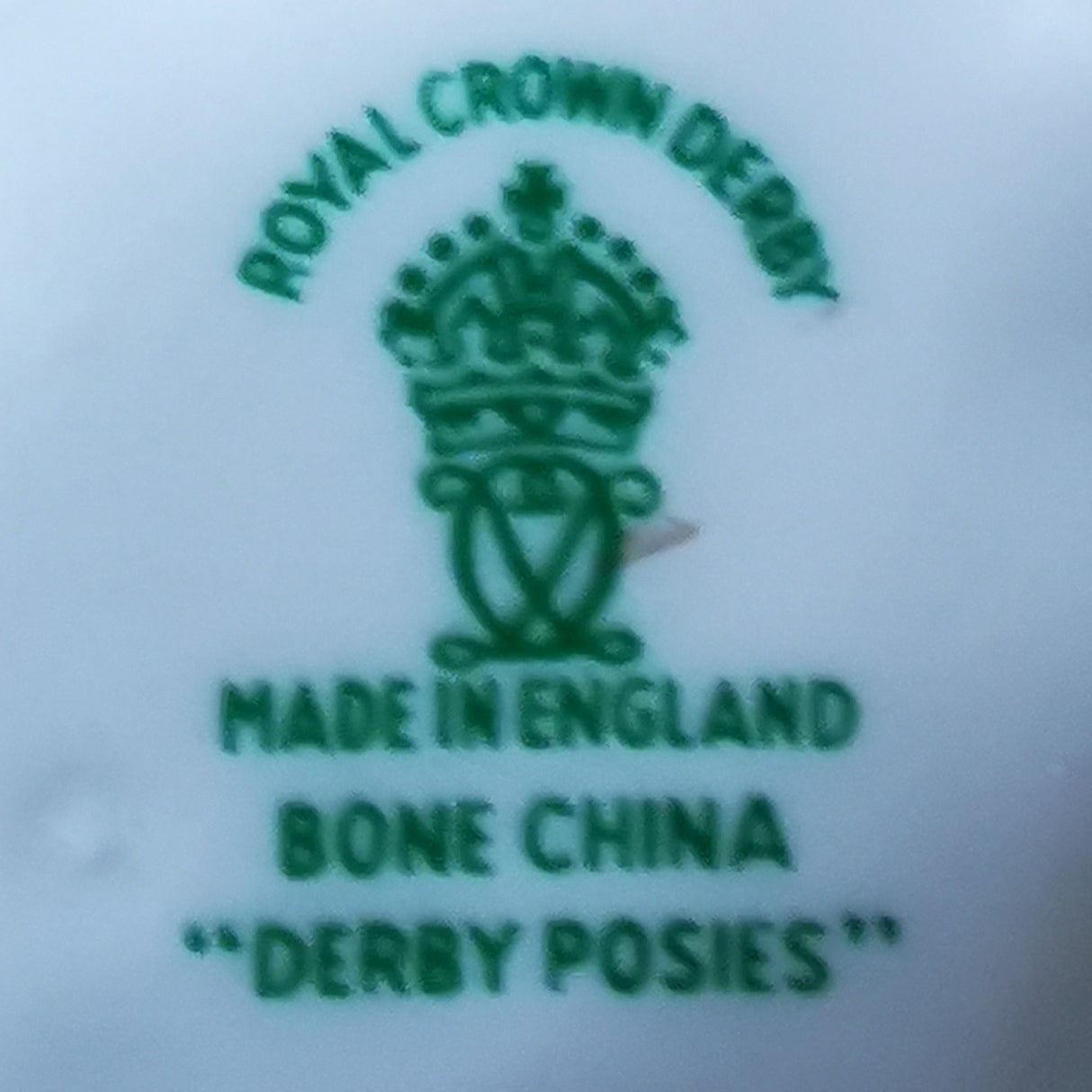 Royal Crown Derby China Posies 1960s-1970s Coffee Cup and Saucer Demitasse Size