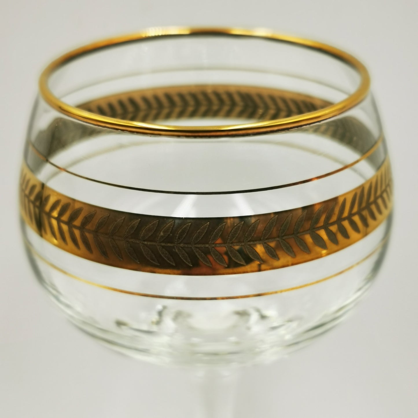 Set of 6 Vintage Gilt Rimmed Wine Hock Glasses