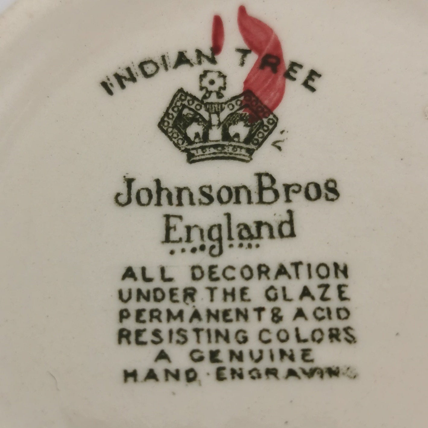 Johnson Brothers China Indian Tree 1-pint Milk Jug c1950