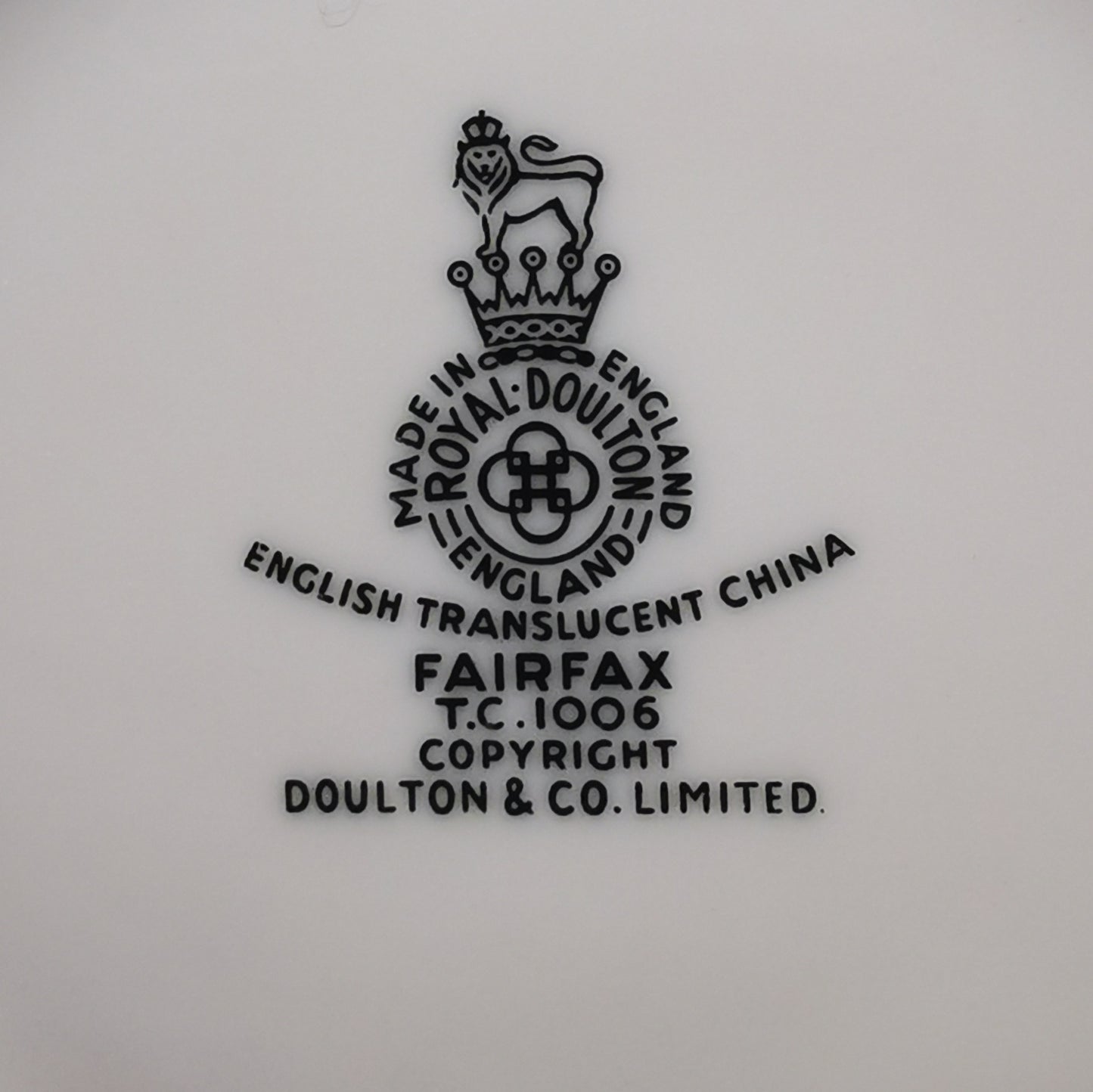Royal Doulton Fairfax TC1006 China Teacup and Saucer