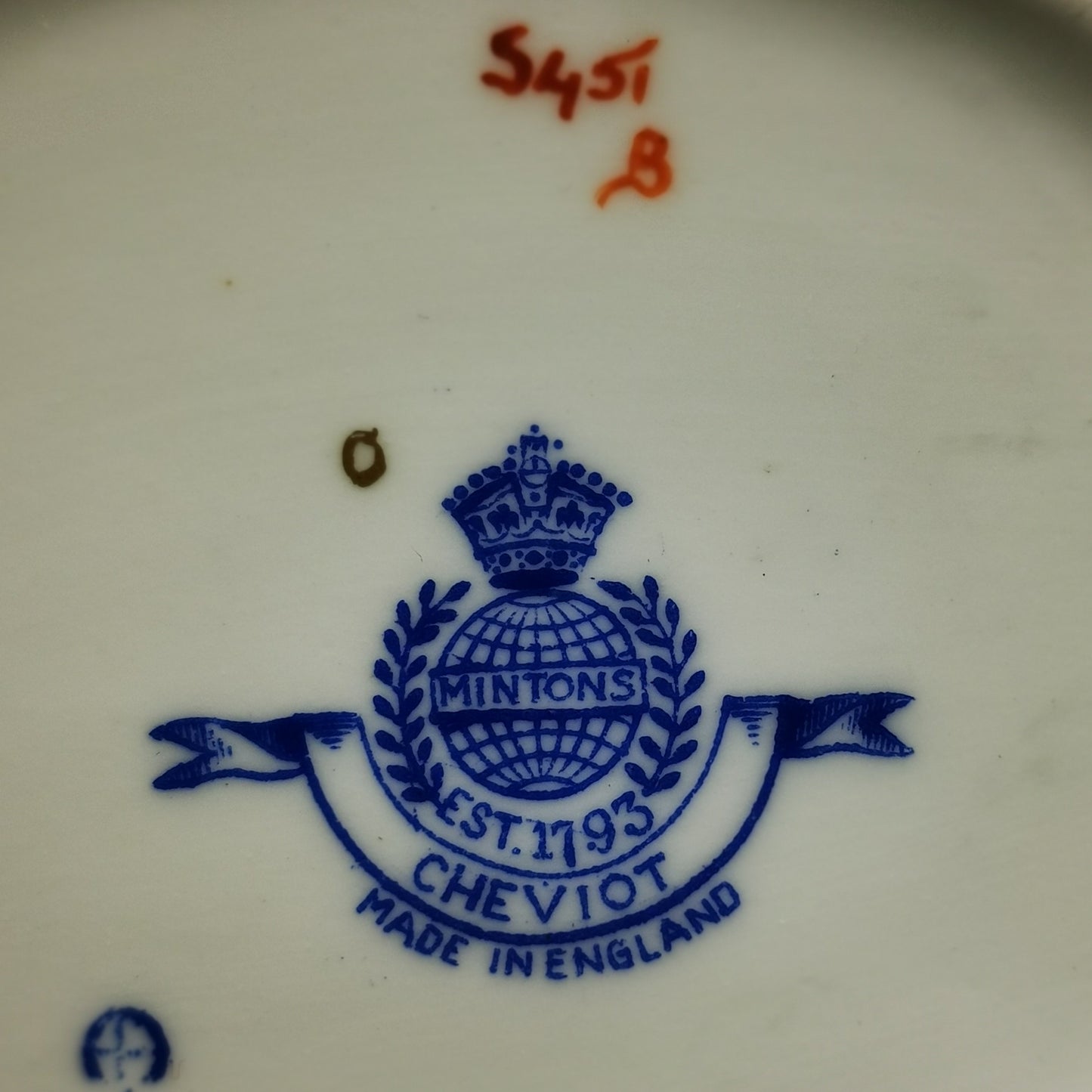 Mintons China Blue Cheviot S451 10.5-inch Dinner Plate