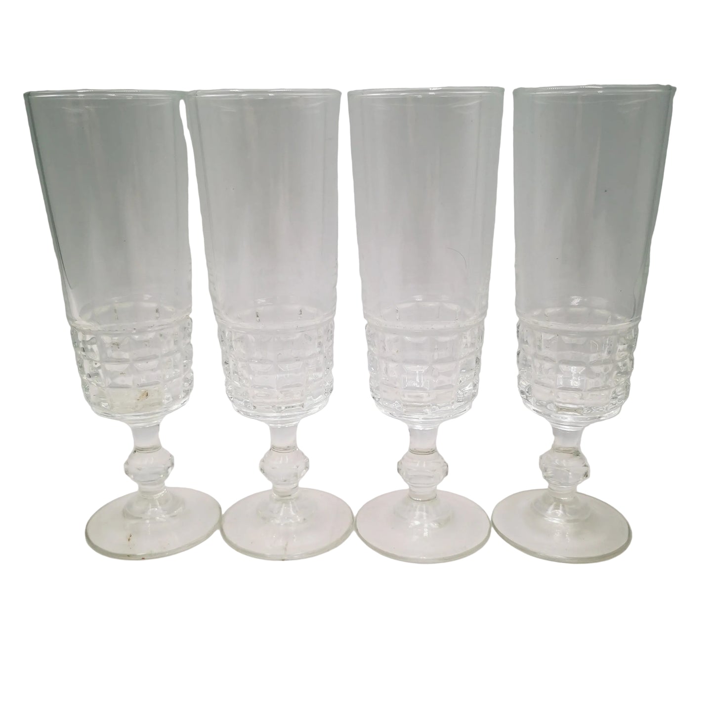 Vintage Set of 4 Modernist Champagne Glasses