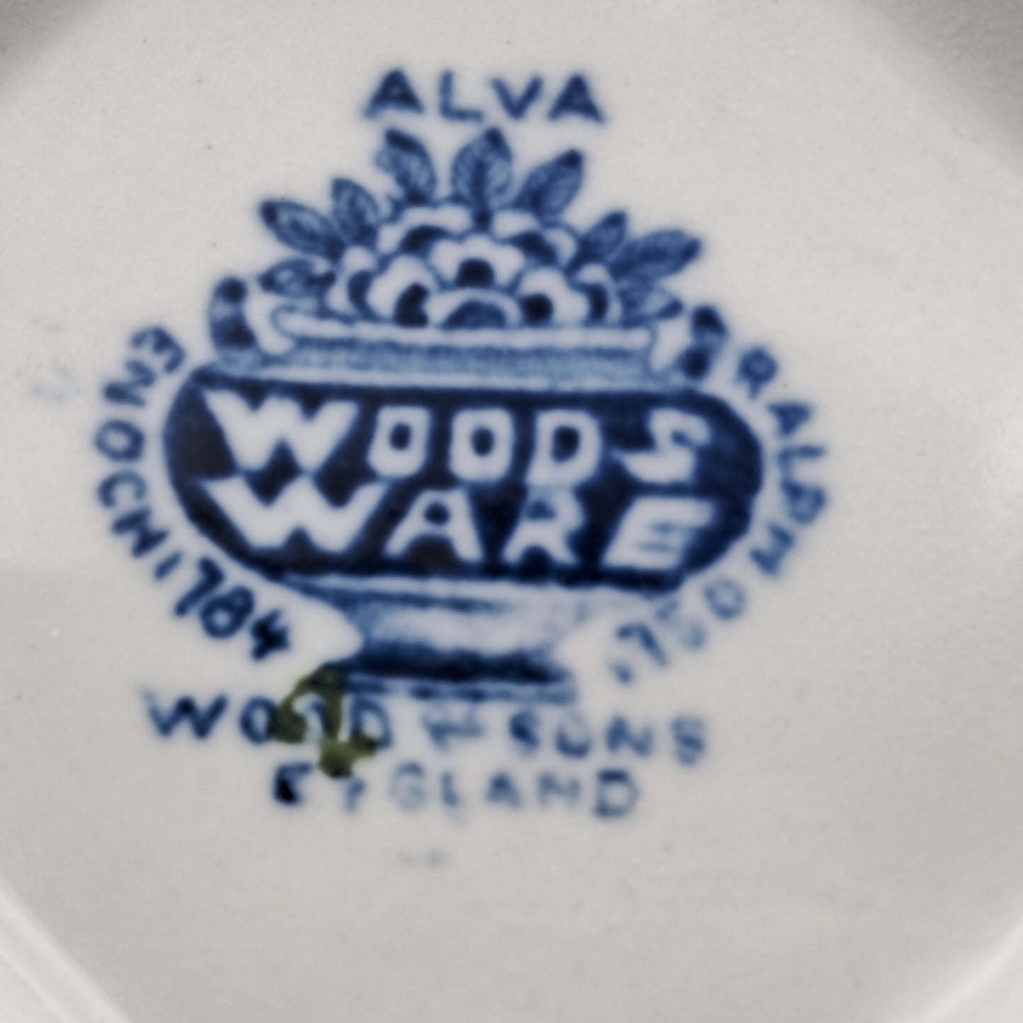 Antique Woods Ware Blue and White Alva Pattern Octagonal Milk Jug