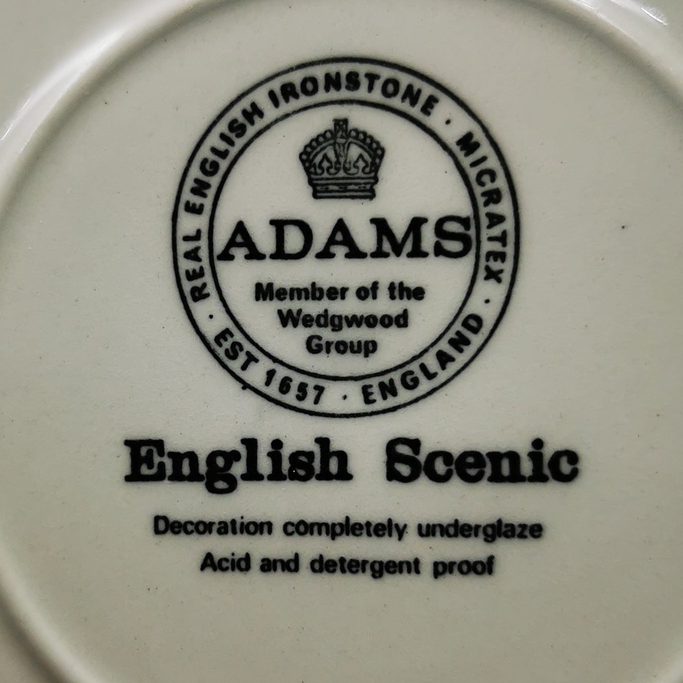 Adams English Scenic Blue and White China Breakfast Cup and Saucer