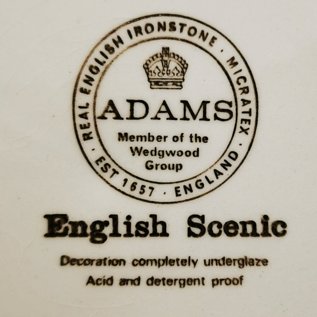 Adams English Scenic Blue and White China 7-inch Grazing Cattle Side Plates