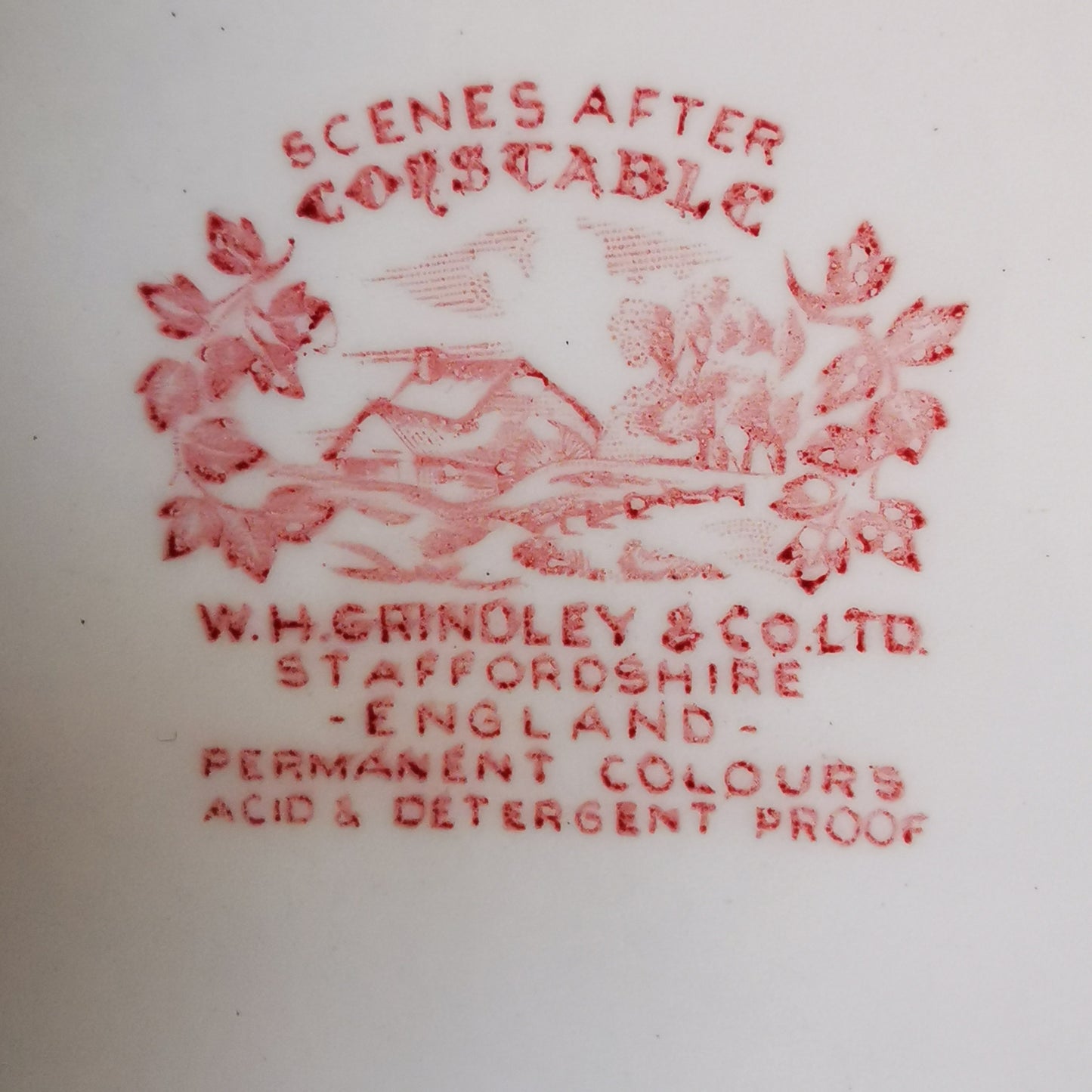 Grindley Scenes after Constable Glebe Farm Red and White China Steak Plate