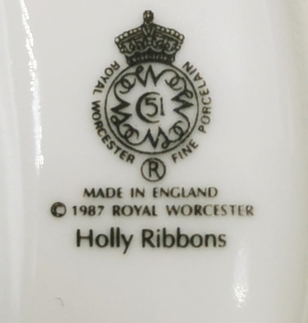 Royal Worcester China Holly Ribbons Cruditee Serving Platter