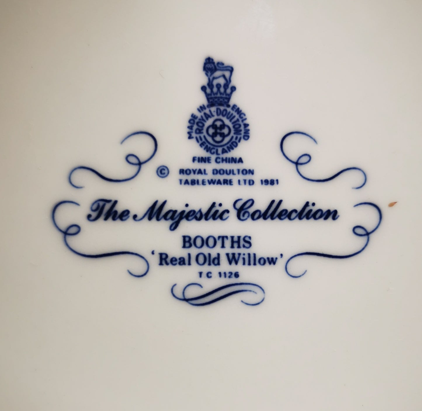 Royal Doulton Booths Real Old Willow Blue and White China Teacup Suacer & Side Plate