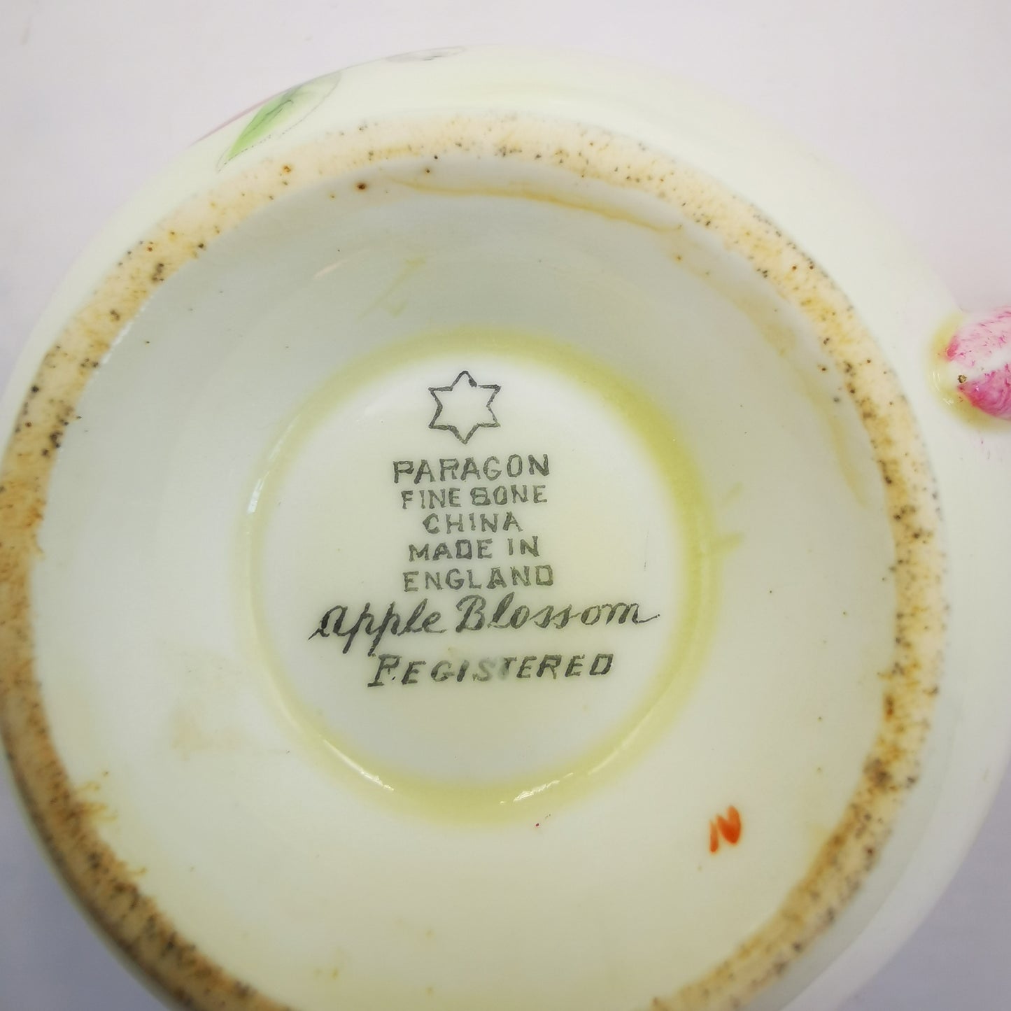Antique Paragon China Apple Blossom G746 Teacup Trio