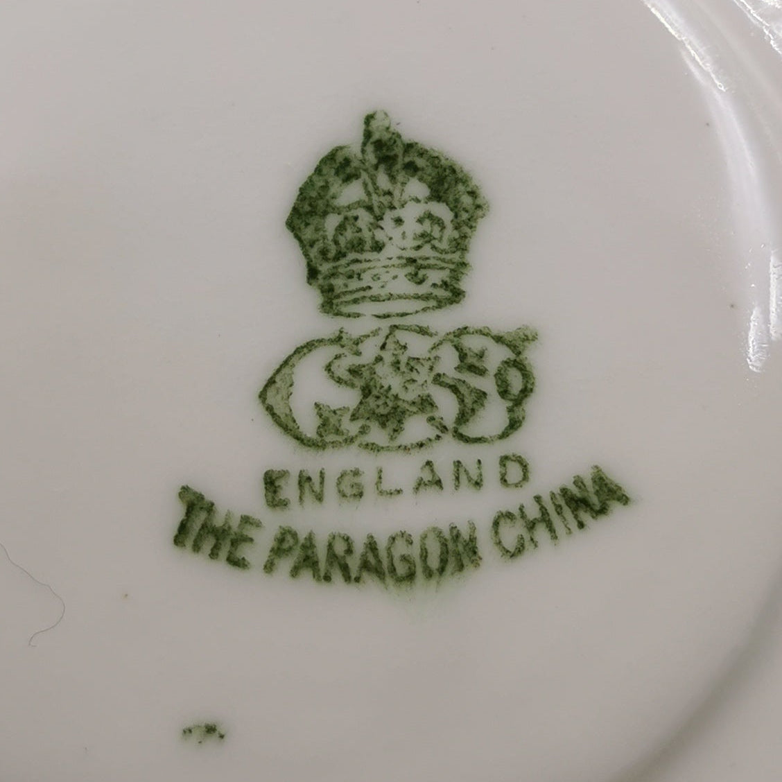 Antique Paragon Floral Green and White China Saucer Pattern 2350