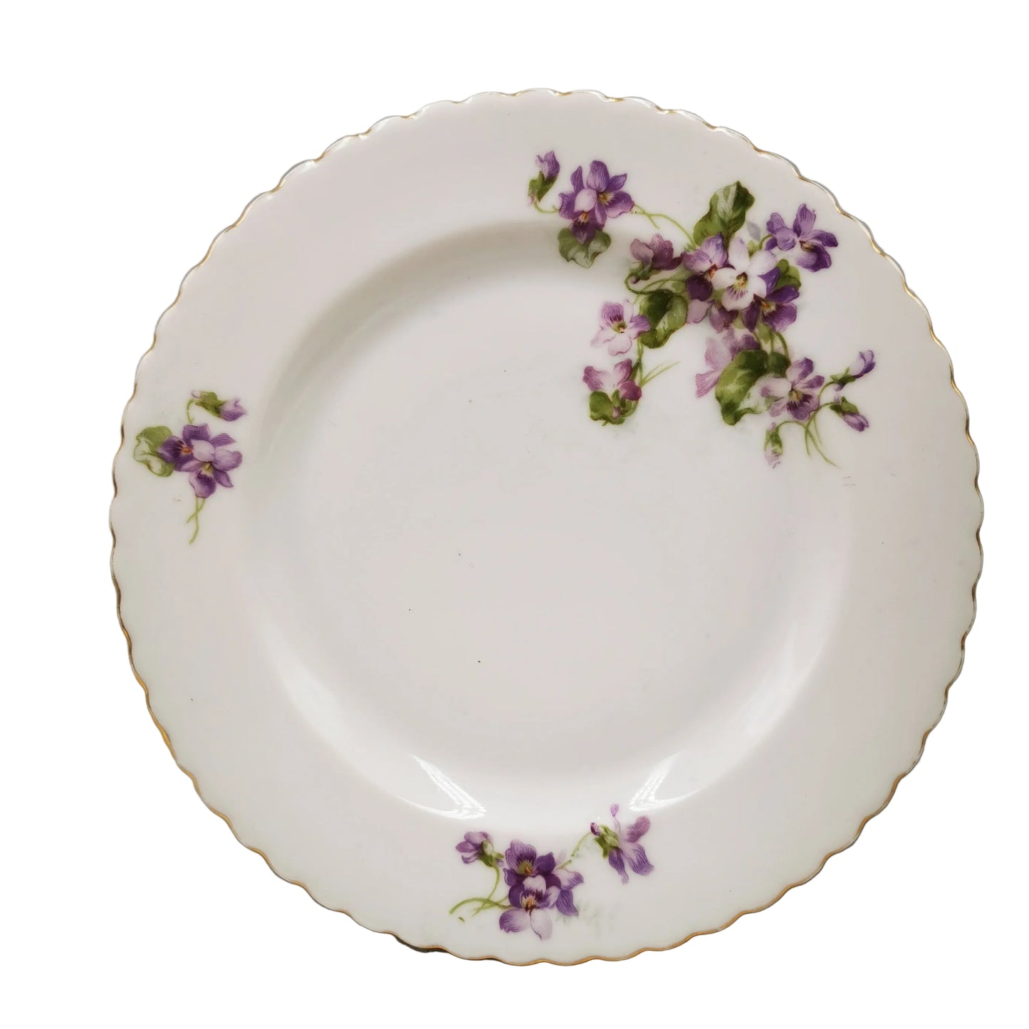 Antique Porcelain China Violets Side Plates