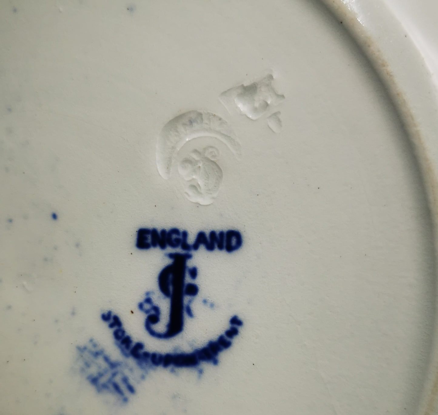 George Jones Blue and White China Soup Plate