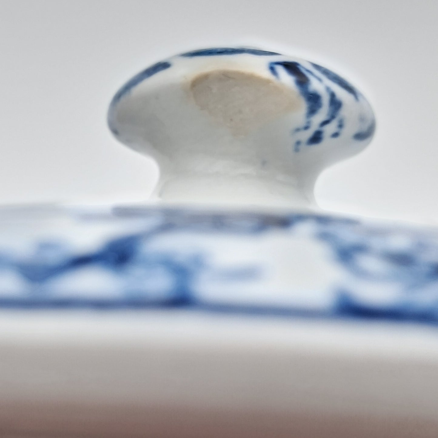 Very Rare Antique Thomas Till and Sons Pagoda Blue and White Teapot and Stand