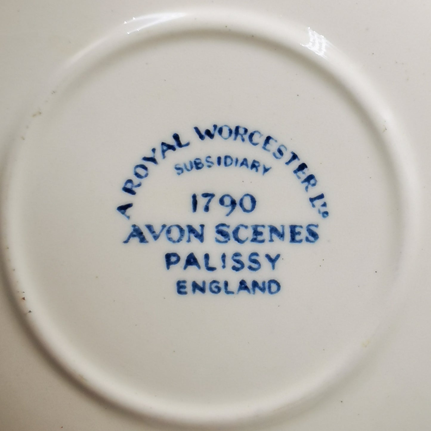 Royal Worcester Palissy Blue and White China Avon Scenes Breakfast Saucer