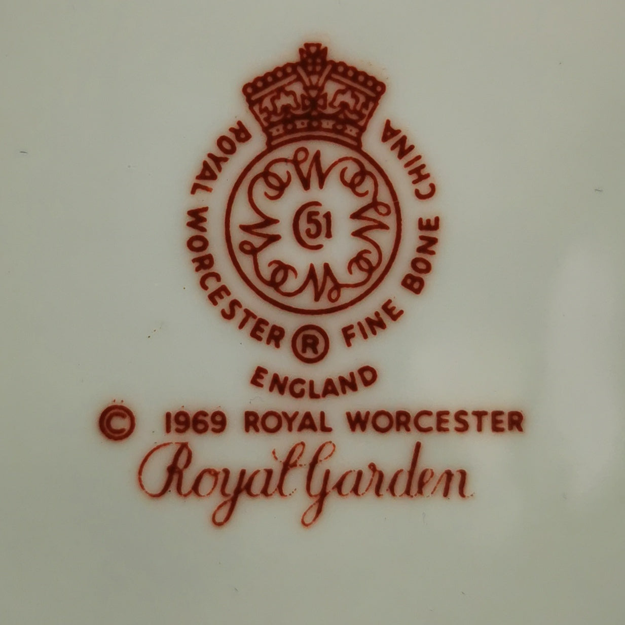 Royal Worcester Porcelain China Royal Garden Soup Cup and Saucer