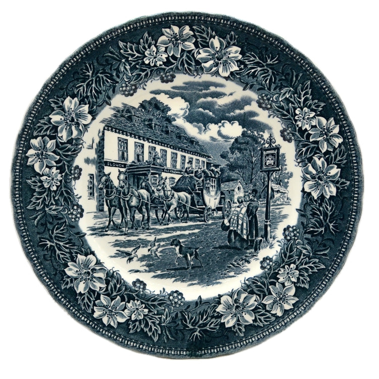 Royal Tudor Ware Coaching Taverns Teal Blue and White China Dinner