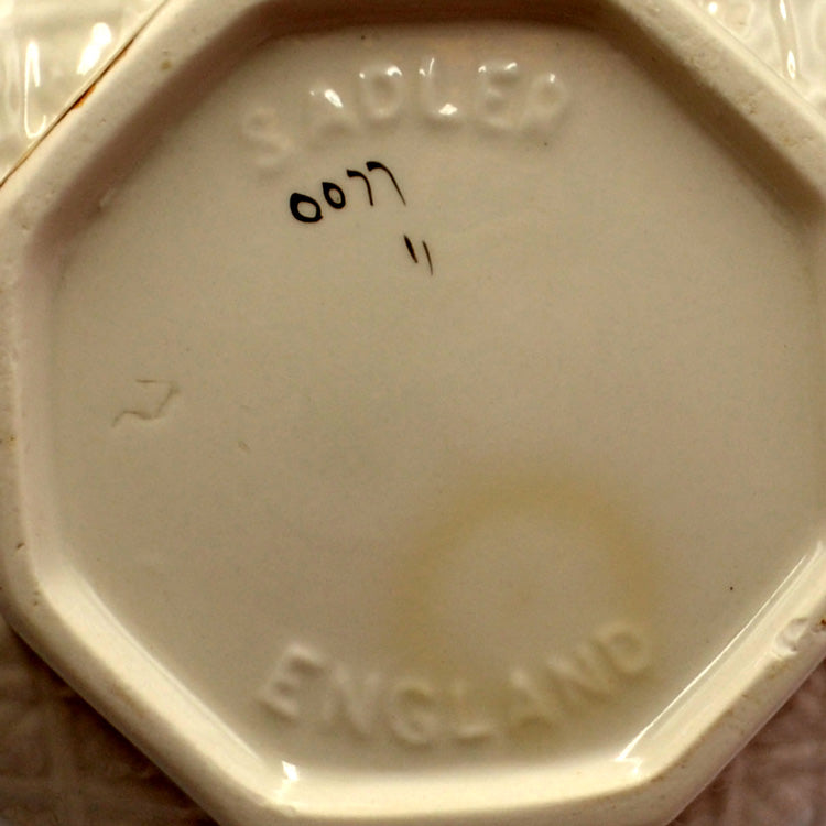 Vintage James Sadler China Octagonal Molded Floral China Teapot